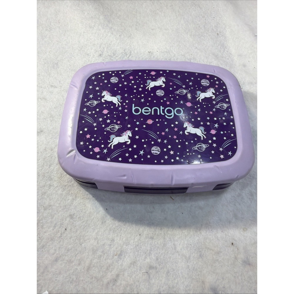 Bentgo Kids Lunch Box Purple Unicorn 5 Compartment Leak Proof Durable